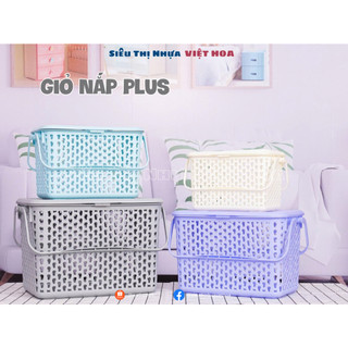 Giỏ nắp đựng đồ nhiều kích thước, giỏ nắp plus Duy Tân, giỏ đựng đồ có nắp