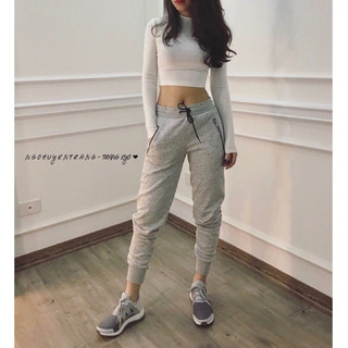 QUẦN JOGGER NỮ THÊU HÌNH CẦU VÒNG LƯNG THUN CÁ TÍNH CÓ UP HÌNH THẬT Ở CUỐI