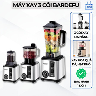 Máy Xay Sinh Tố Đa Năng 3 Cối Xay BARDEFU, Máy Xay Công Nghiệp Công Suất 8500W Xay Hoa Quả Thịt Cá Đá Bào