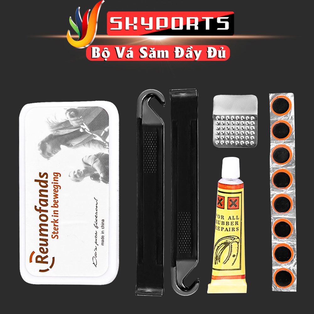 Bộ vá săm ruột xe đạp 5 sản phẩm 14 chi tiết, Vá xe đạp chuyên dụng