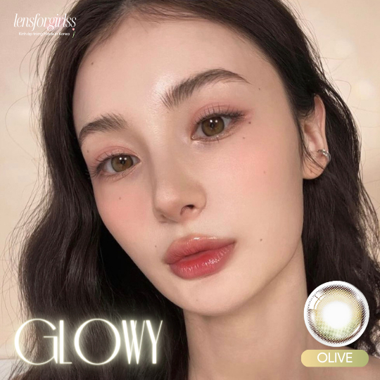 (OLENS) Lens 1 ngày | Kính áp tròng hiệu ứng phủ bóng GLOWY OLIVE chính hãng KOREA | LENSFORGIRLSS | BigBuy360 - bigbuy360.vn