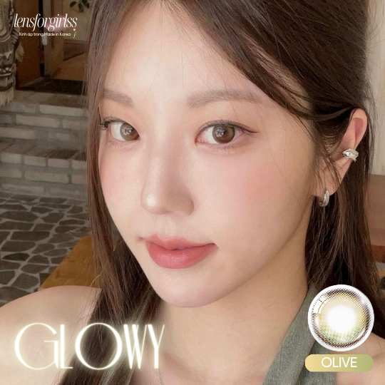(OLENS) Lens 1 ngày | Kính áp tròng hiệu ứng phủ bóng GLOWY OLIVE chính hãng KOREA | LENSFORGIRLSS | BigBuy360 - bigbuy360.vn