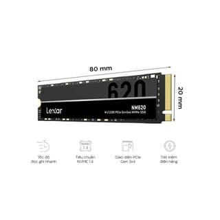 Ổ cứng SSD Lexar 256GB NM620 ( M.2 2280 NVME PCIe Gen3x4 )