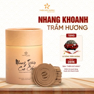 Nhang khoanh trầm hương sạch xông nhà, hương vòng thơm dịu nhẹ THIÊN MỘC HƯƠNG hộp 40 khoanh