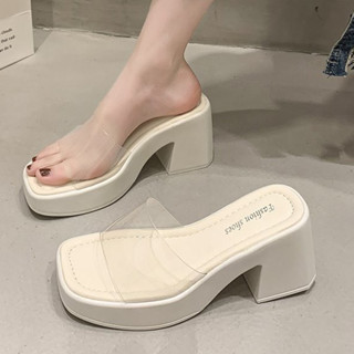 Dép Xuồng Gót Đúp QUai Ngang 8 phân Quai Ngang T16