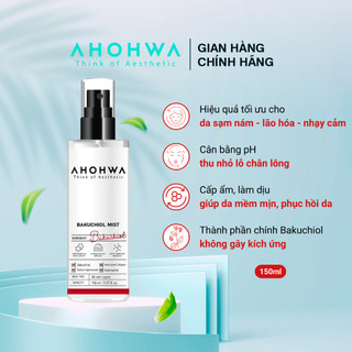 Xịt Khoáng Căng Bóng Trẻ Hóa AHOHWA Bakuchiol Mist 150ml - Chống Lão Hóa, Cấp Ẩm, Làm Dịu