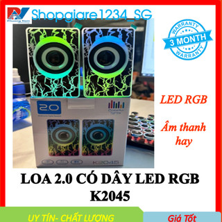 Loa vi tính 2.0 k2045 usb có led rgb - dùng cho pc/ laptop có dây