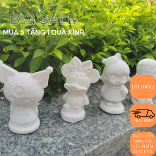  Đồ chơi tô tượng thạch cao cho bé   tặng kèm màu và cọ   