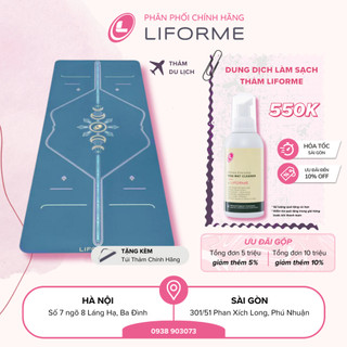 Thảm tập yoga du lịch Liforme Cosmic Moon 2mm - Blue