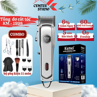 Tông đơ cắt tóc kemei KM - 1998, Tông đơ cắt tóc gia đình cho người lớn, trẻ em kèm phụ kiện 11 món