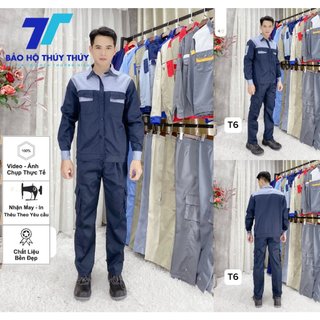 Mã T6 Xanh than pha xanh xanh nhạt đồ bảo hộ lao động
