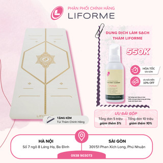 Thảm tập yoga Liforme 'White Magic' 4.2mm - White/Gold