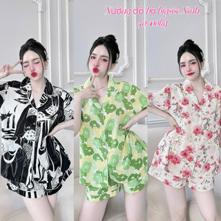 Đồ Bộ Pyjama bigsize đùi lụa Mango 50-110kg bộ ngủ nữ mặc nhà thoải mái