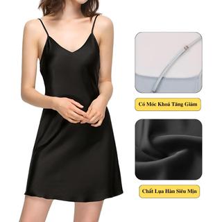 Váy ngủ 2 dây lụa mặc nhà sexy, đầm ngủ lụa 2 dây cao cấp madela trong bộ sp: đồ ngủ 2 dây mặc nhà nữ, đầm ngủ 2 dây