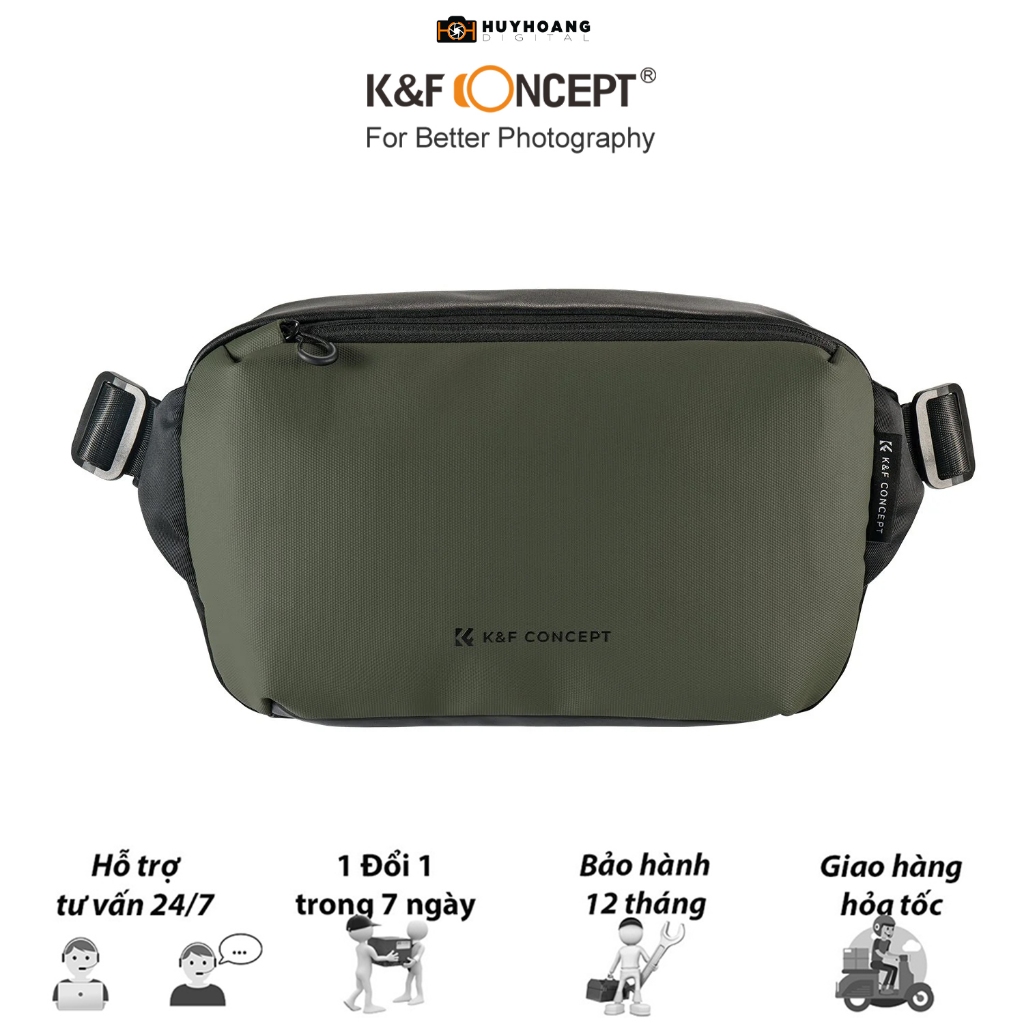 Túi đeo chéo máy ảnh K&F Concept 10l - KF13.157 - Hàng chính hãng - Xanh Dark KF13.157V3
