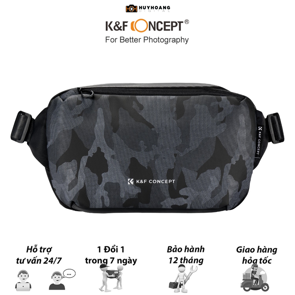 Túi đeo chéo máy ảnh K&F Concept 10l - KF13.157 - Hàng chính hãng - Rằn Ri KF13.157V4