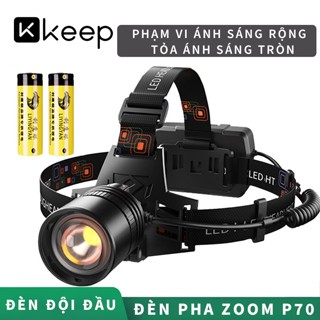 Đèn pin đội đầu KEEP cảm ưng siêu sáng chiếu xa cảm biến vẫy tay Zoom xa gần chống nước pin trâu HOT 384173