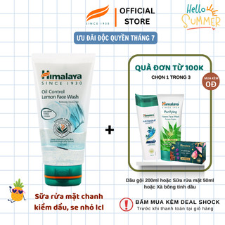 Sữa rửa mặt chanh se khít lỗ chân lông Himalaya Oil Control Lemon Face Wash 150ml