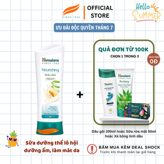 [HSD: 31.5.2025] Sữa dưỡng thể cấp ẩm sâu, phục hồi da hư tổn Himalaya Nourishing Body Lotion 200ml
