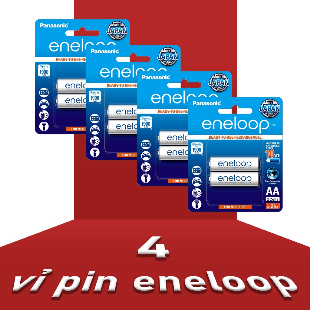 4 vỉ pin Panasonic eneloop chính hãng