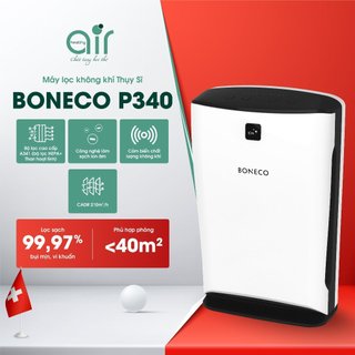 Máy lọc không khí cao cấp BONECO P340 Tạo ion âm Khử mùi diệt khuẩn lọc bụi Báo ô nhiễm dưới 40m2