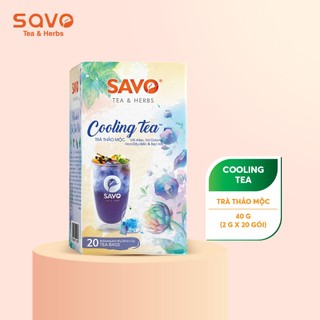 Trà Thảo Mộc Cooling Trà Ô Long Atiso Hoa Đậu Biếc | SAVO túi lọc thảo mộc (hộp 20 gói x 2g)