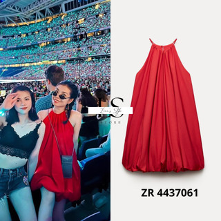 Đầm yếm mini dáng bồng quả bí màu đỏ TQXK mẫu mới 2024 thời trang hot trend hot girl cá tính | Order