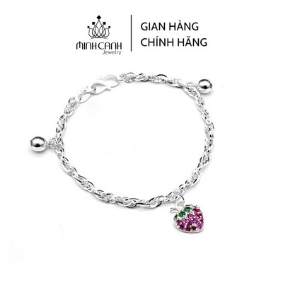 Lắc Bạc Trẻ Em Bé Gái Xoắn Mix Dâu Tây - Minh Canh Jewelry