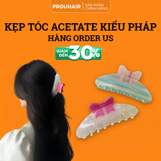 Kẹp tóc càng cua xà cừ kiểu pháp chất liệu acetate cao cấp