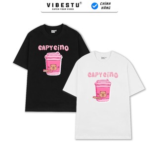 Áo Thun Cabybara Local Brand VIBESTU, Áo Thun Unisex Nam Nữ Form Oversize 250Gsm 100% Cotton MS03