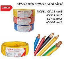 Bán lẻ 1 mét dây AC đơn CADIVI 1,5,2.5,4.0,6.0mm màu đỏ hoặc xanh