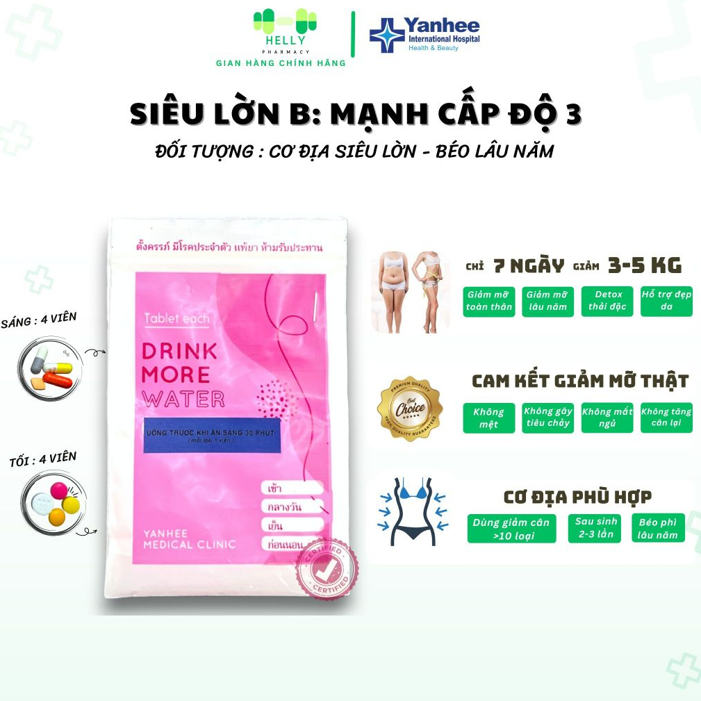  Giảm cân Yanhee Thái Lan giảm cân không mệt cho cơ địa siêu lờn giảm 3-5 kg  7 ngày - Siêu lờn B - Hàng chính hãng 