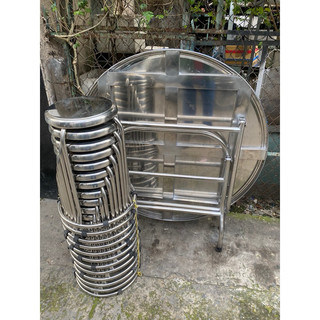 Bộ 1 bàn tròn 1.2m + 10 ghế inox 304 giá tại xưởng sản xuất bảo hành 5 năm