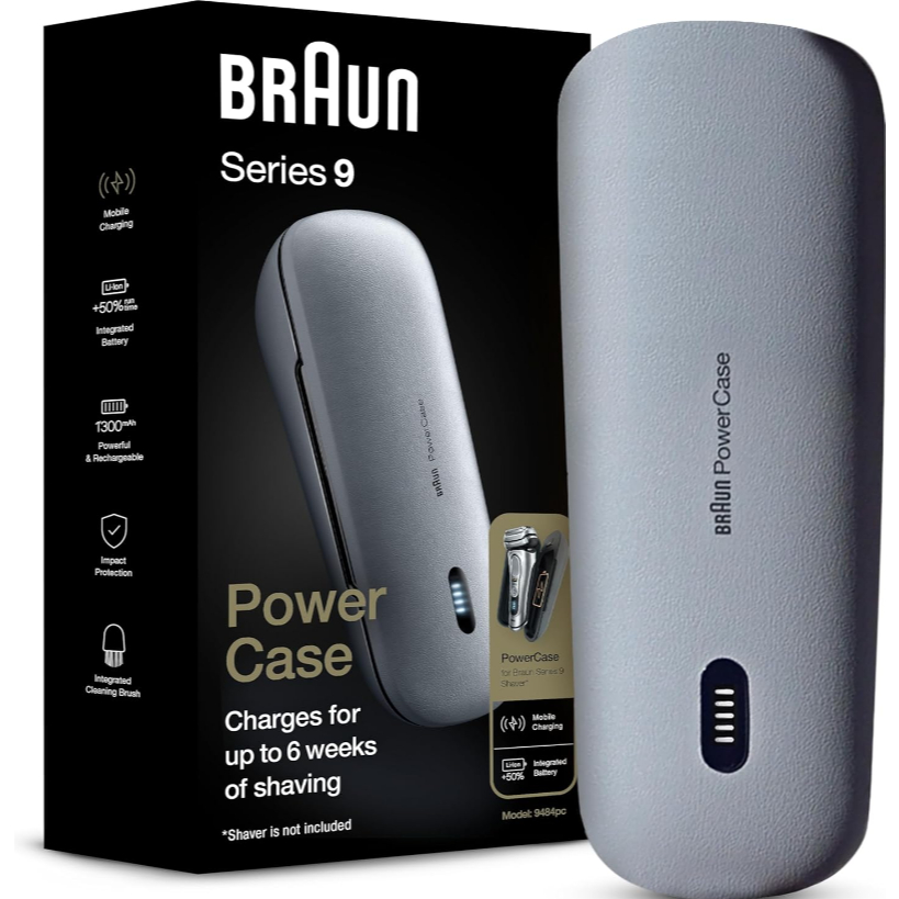Hộp Sạc, Sạc Dự Phòng Braun PowerCase Cho Máy Cạo Râu Braun Series 9, 9 Pro, 8...