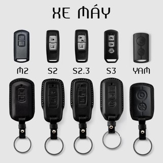 Bao da chìa khóa thông minh xe máy honda vison, pcx, sh mode 3 nút da thật làm thủ công bảo hành 12 tháng, bao khóa smar