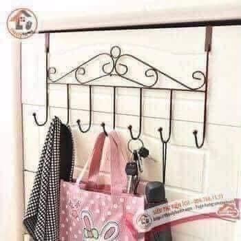 Móc cửa sau -Móc treo đồ sau cửa bằng sắt uốn nghệ thuật, gồm 5 móc treo cực khỏe tiết kiệ
