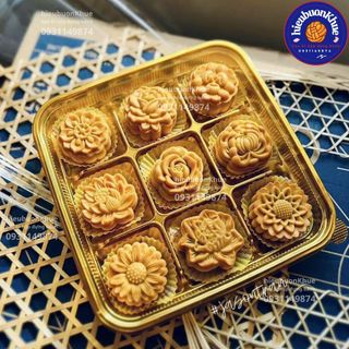 10 hộp nhựa 9 ô đựng bánh trung thu 50g, bánh mochi, bánh dứa, bánh thỏi vàng