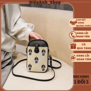 Túi điện thoại nữ thời trang họa tiết gấu đeo chéo hàng quảng châu cao cấp JU2406