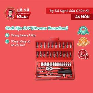 Bộ đồ nghề sửa chữa xe 46 món, bộ sửa chữa ô tô xe máy đa năng 46 món
