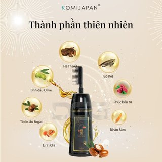 Nhuộm tóc thảo dược phủ bạc đen tóc Komi Nhật Bản chính hãng dạng chai lược 350ml