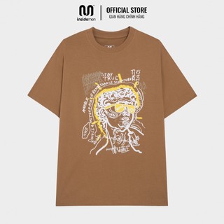 Áo thun unisex form rộng INSIDEMEN chất vải cotton mát mịn thấm hút mồ hôi in hình Rome ITS046S3
