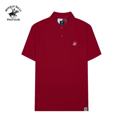 Beverly Hills Polo Club - Áo polo Ngắn tay Nam Regular Fit Đỏ đô Trơn -  BHPC PMRSS24TL002