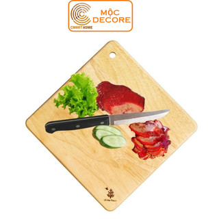 Thớt Gỗ Vuông Đức Thành, Chất Liệu Gỗ Cao Su Bền Đẹp Màu Gỗ Tự Nhiên Láng Mịn - Kích Thước 19x19x1 cm - MS 03901
