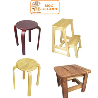 Ghế Đôn Gỗ Bền Chắc Chắn Tiện Lợi Phù Hợp Với Nhiều Không Gian - Ghế Gỗ 2 Tầng Chính Hãng Cmart Home