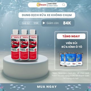 Dung dịch rửa xe không chạm dung tích 200ml kèm bình phun tuyết cầm tay iViecars đánh bay mọi vết bẩn xe ô tô hiệu quả