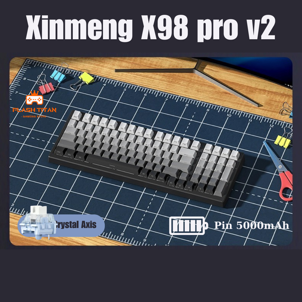 Bàn phím cơ không dây Xinmeng X98 Pro V2 - Pin 5000mAh - 3 mode kết nối - LED RGB mạch xuôi | BigBuy360 - bigbuy360.vn