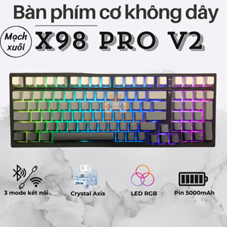 Bàn phím cơ không dây Xinmeng X98 Pro v2 - 3 mode kết nối - LED RGB mạch xuôi - Pin 5000mAh