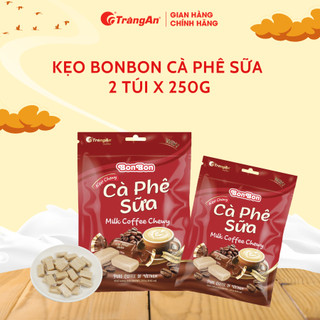 Combo 2 gói kẹo cà phê sữa Bon Bon túi 250g, 100% từ cốt dừa Bến Tre, sản phẩm chính hãng