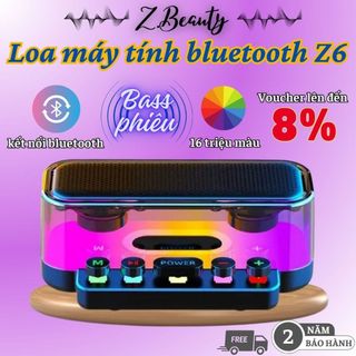 Loa bluetooth, Led RGB 16 triệu màu, Bass cực phiêu, Loa máy tính, Loa vi tính để bàn Z6