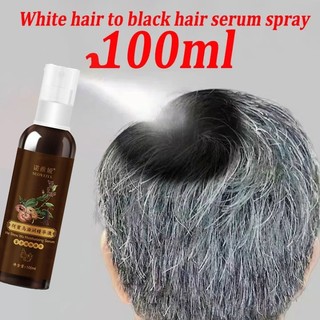  Xịt đen tóc Herbal tinh chất linh chi đen tóc Herbal Herbal gray hair serum phủ bạc làm đen tóc an toàn 100ml 